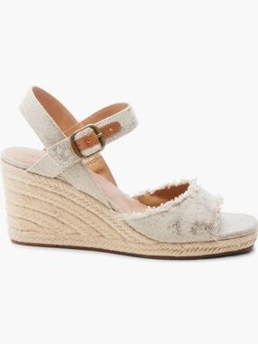 Lucky Brand Mindra Espadrille Sandal women's size 10 in Color Neutral / Platinum